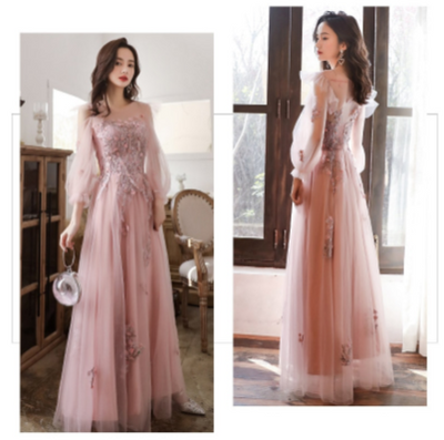 PP348 Plus size Pink Prom Dresses