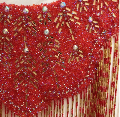 WJ22 Handmade rhingstone beaded Fringe Bridal shawl(4 Colors)