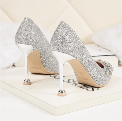 BS136 Elegant Glitter Bridal Heels ( 5 Colors )