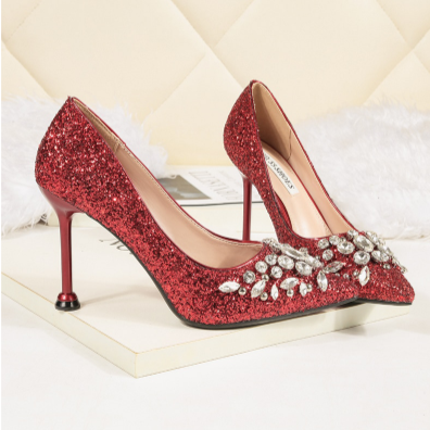 BS136 Elegant Glitter Bridal Heels ( 5 Colors )