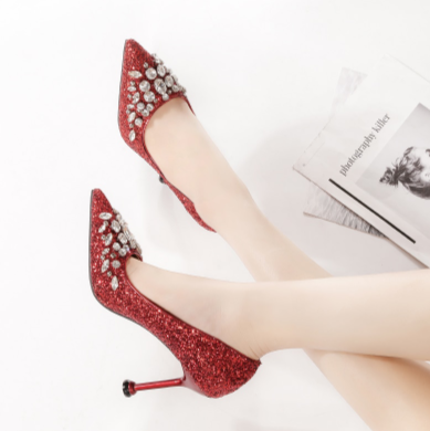BS136 Elegant Glitter Bridal Heels ( 5 Colors )