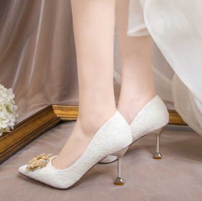 BS137 : 2 Styles Bridal Shoes (White/Pink)