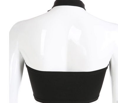 TJ25 Sexy Punk choker halter Tops