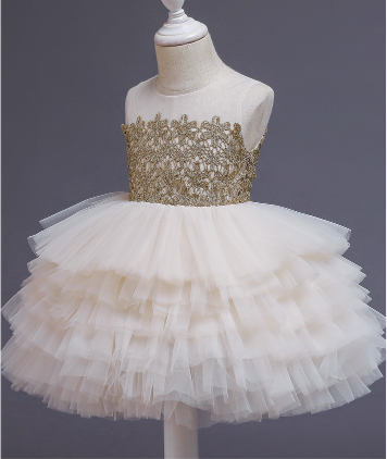 FG367 Sequined Tutu dresses (White/Black )