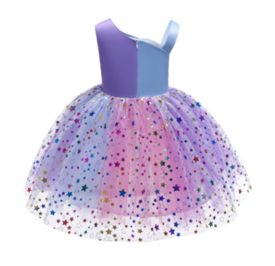FG370 Rainbow sequin Princess dress for girls ( 2 Colors )