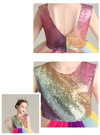 FG372 Rainbow Sequins Tutu Dress for Girls