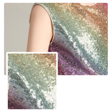 FG372 Rainbow Sequins Tutu Dress for Girls