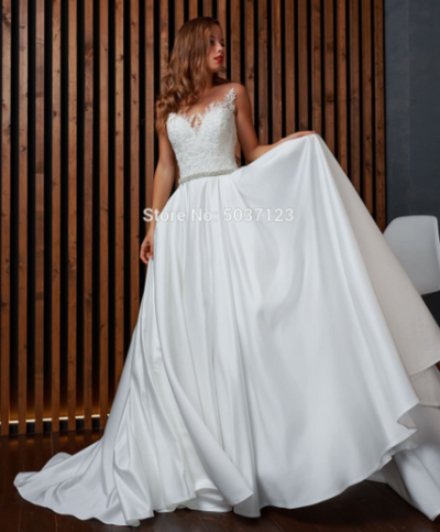 CW469 Simple A -line Boho Bridal dresses