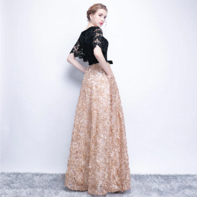 PP362 Half sleeves A-line Evening Dresses ( 3 Colors )