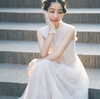 CW359 Real Photo sleeveless Champagne garden Wedding Dress
