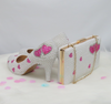BS142 Lover heart White pearl Bridal Shoes , matching purse