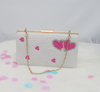 BS142 Lover heart White pearl Bridal Shoes , matching purse