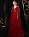 LG412 High quality beaded Evening Gowns+ Feather Shawl (3 Colors )