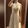 CW359 Real Photo sleeveless Champagne garden Wedding Dress