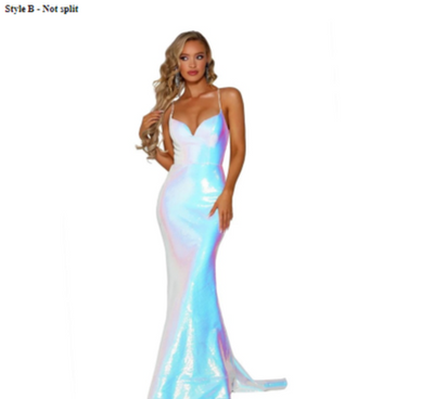 PP379 : 2 style White Shiny Sequined Maxi Dresses