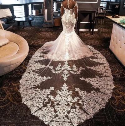 HW93-1 Luxury Crystal Beaded mermaid Wedding Dress