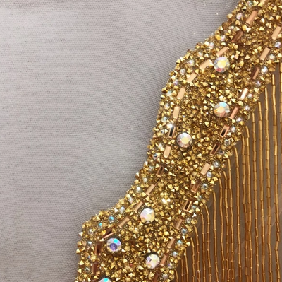 WJ23 Handmade Deep V Crystal  tassels fringe Bridal shawl(7 Colors)