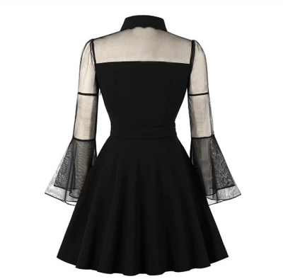 MX208 Plus Size Gothic Mesh See-Through Dresses