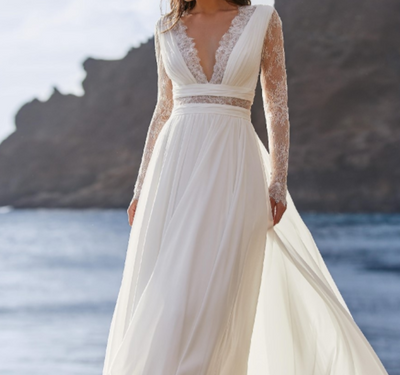 CW537 Bohemian Chiffon Wedding Dress
