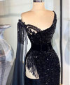 PP386-1 Glitter High Split Evening Dresses ( Custom colors )
