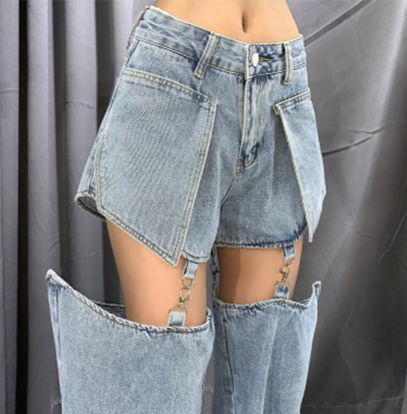 TP41 Chic Hollow out high street Jeans