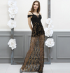 MX46 Black see through Sequin Party Dress