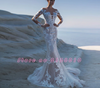 HW104 : 2in1 Long sleeve mermaid wedding dress with removable train