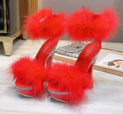 BS159 Feather Wedding Heels ( 5 Colors )