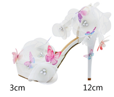 BS160 Flower Butterfly Wedding Heels