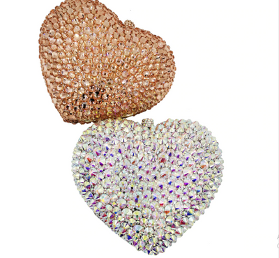 CB60 Heart Shape diamonds Prom Clutch Bags (2 Colors)
