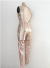 JR52 sexy halter neck sequin skinny Jumpsuits