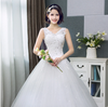 CW163 cheap Korean Style V-Neck Lace Floral Wedding Dress