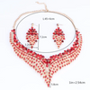 BJ127 Leaf shape Bridal jewelry sets necklace+earring(6 Colors)
