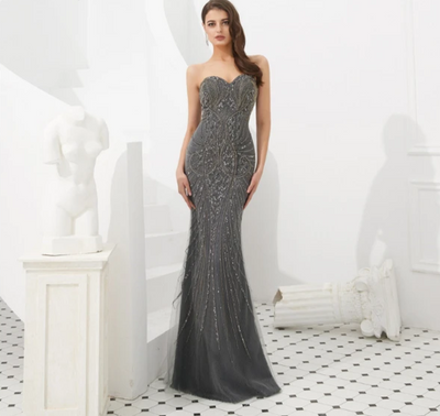 LG225 New design Grey diamond beading Mermaid Evening Dresses