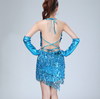KP21 Shiny Fringe Dance Dresses+Gloves ( 9 Colors )