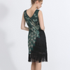 MX306 Plus Size Peacock Embroidery Great Gatsby Dresses ( 4 Colors )