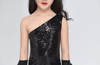 FG308 Black Sequined mermaid Girl Pageant gown