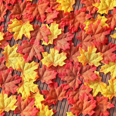 DIY58 Artificial Maple Leaves 100pcs/lot for Wedding Decor