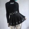 CK74 High Waist Gothic punk Skirt (Black/White)