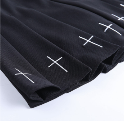 CK74 High Waist Gothic punk Skirt (Black/White)