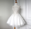 SS55 V neck lace up short Bridal Gown