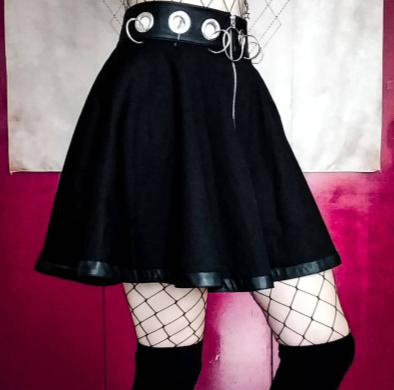 CK78 Ring High Waist Gothic Punk Skirt