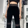 TP42  High Waist Velvet lace Flare Pants