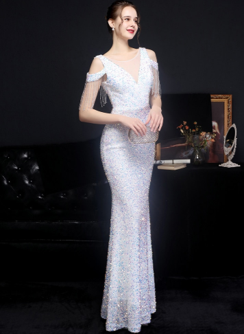PP413 Sequin mermaid Prom dresses ( 4 Colors )