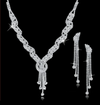 BJ131 Rhinestone Tassel wedding jewelry sets: Necklace+Earrings