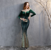 PP415 Velvet sequin mermaid Maxi dresses ( 5 Colors )