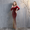 PP415 Velvet sequin mermaid Maxi dresses ( 5 Colors )