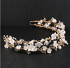 BJ430 Luxury Crystal Pearls Flower Bridal Tiara ( 3 Colors )