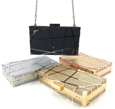 CB285 Simple Gold Glitter Evening Clutch Bags ( 5 Colors )