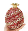 CB150 Pineapple Shape Crystal Evening Clutch Bags (Gold/Red)